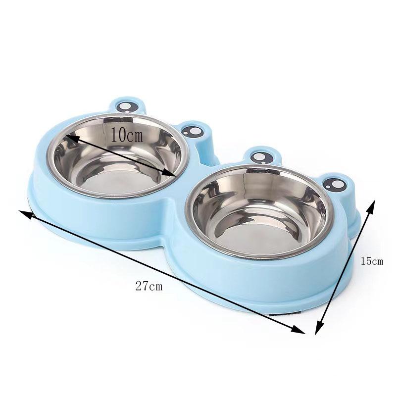 

Миска для еды и воды с рисунком лягушки для кошек и собак двойного назначения - антиопрокидывающаяся