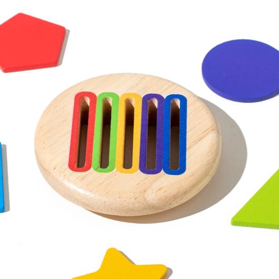 Wooden Learning Color Sorting Toy Eco-friendly Smooth Edge Burr-free Fine Motor Skills Sensory Toys Montessori Toys