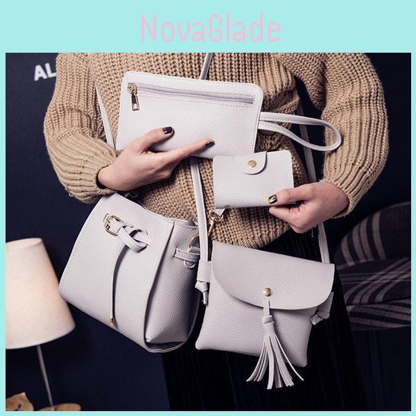 Versatile 4pcs Shoulder Bag And Tote Set For Stylish And Practical Use
