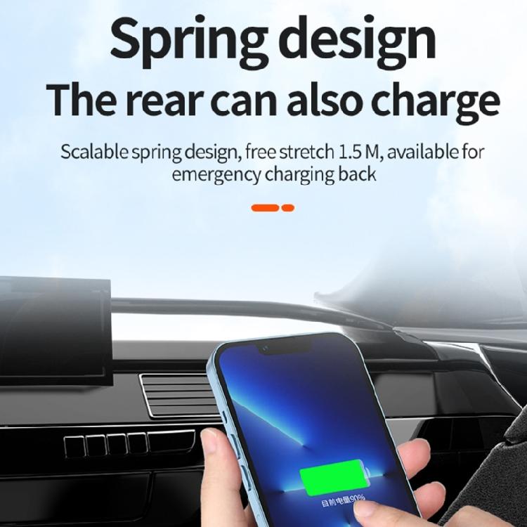 Coiled USB C To USB C Cable Flexible Length PD60W Fast Charging Data Transfer For Phone Tablets Power Cord Data Line