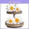 Wooden Daisy Figurines With 3d Floral Details For Country Style Home Decor