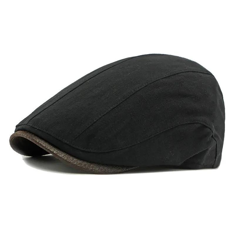 

Spring and Summer Polyester Print Newsboy Caps Men Flat Cap Women Painter Beret Hats 42 55-60cm wear чорний