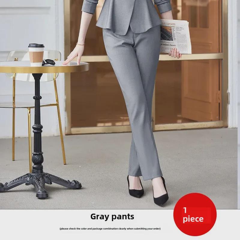 Women's Professional Long-Sleeve Suit - Stewardess Style for Hotel, Salon, Front Desk