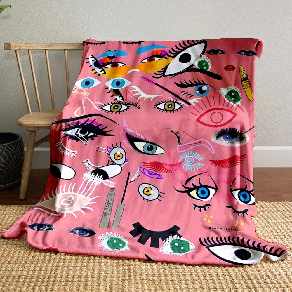 

Fun Artistic Eye Print Blanket bedroom Blanket for Livingroom Couch lunch break Soft throw for Friend s festival Gift 80cm x 120cm