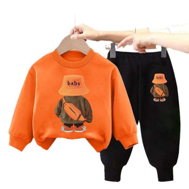 Boys and Girls Leisure Set 2023 Autumn Children Leisure Sports Hoodie Set