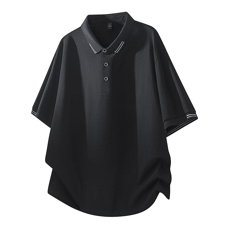 

Short Sleeved T-shirt Men s Summer Loose Top Short Sleeved Polo Shirt L чорний