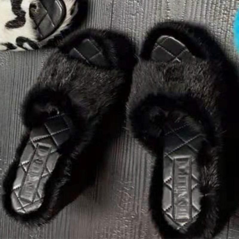 2025 Luxus Damen High Heels Mode Vielseitige Pelzige Keilabsatz Plateau Schuhe Bequeme Höhenverlängernde Damen Hausschuhe