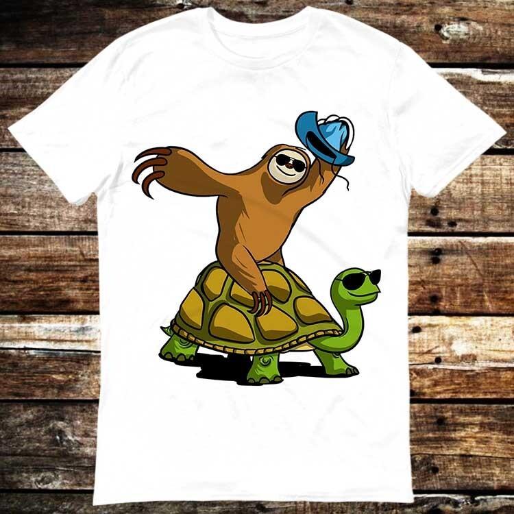 Sloth Cowboy Riding Turtle T Shirt 6096 Unisex T-Shirt XXL