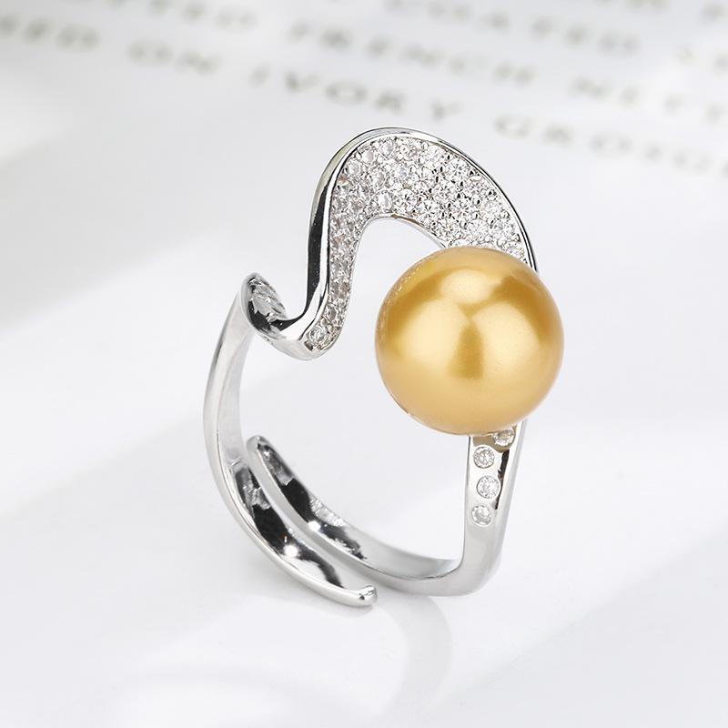 Jewelry Pearl Ring Jewelry Nanyang Zhuhai Macao White Bead Mysterious Grey Bead Women