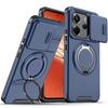 Magnetic Metal Ring Stand Case For Xiaomi Redmi Note 14 4G 163.3mm EU 164.8mm Note14 5G 162.4mm Slide Push Window Phone Cover