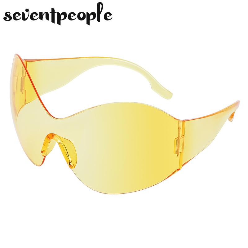 Rimless Butterfly Sunglasses Women Men Streetwear Y2K Sun Glasses for Female Oversized Punk Sunglass Male Sports Goggle Unisex