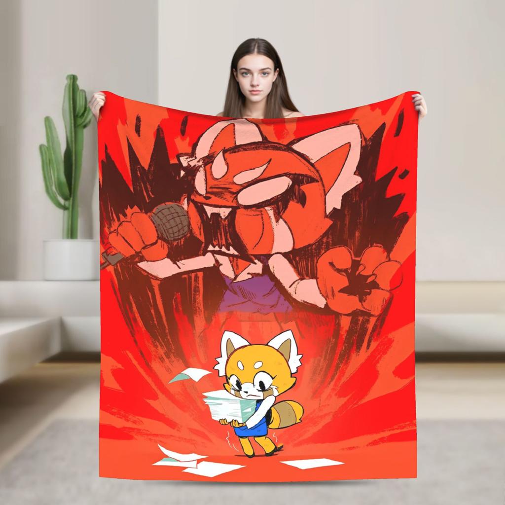Cartoon Cute Aggretsuko Graffiti  Blanket Quality Warm Soft  Bedding Throws Winter Picnic Couch Chair Sofa Bed Graphic Bedspread
