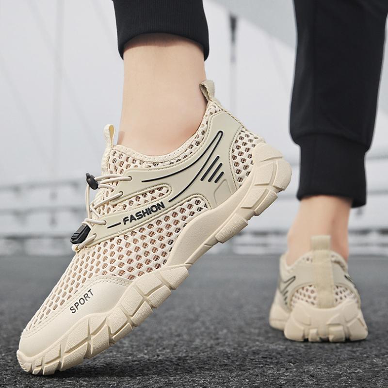 Sandales plates décontractées en maille pour hommes d'été Respirantes à séchage rapide Chaussures sandales de wading pour hommes Outdoor Randonnée Course Baskets Sandalias