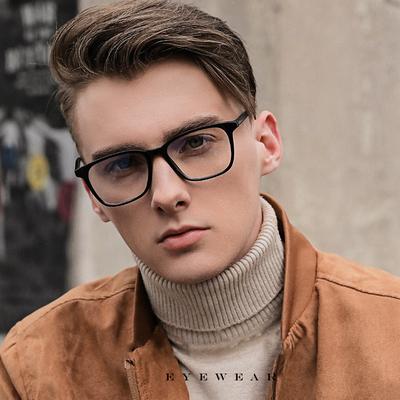 Premium Blue Light Blocking Reading Square Glasses Gentlemen Transparent Computer Eyeglasses Reading Magnifying Hyperopia Presbyopic Eyewear