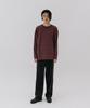 BLANKROOM Pencil Stripe Long Sleeve Tee_Museum Red