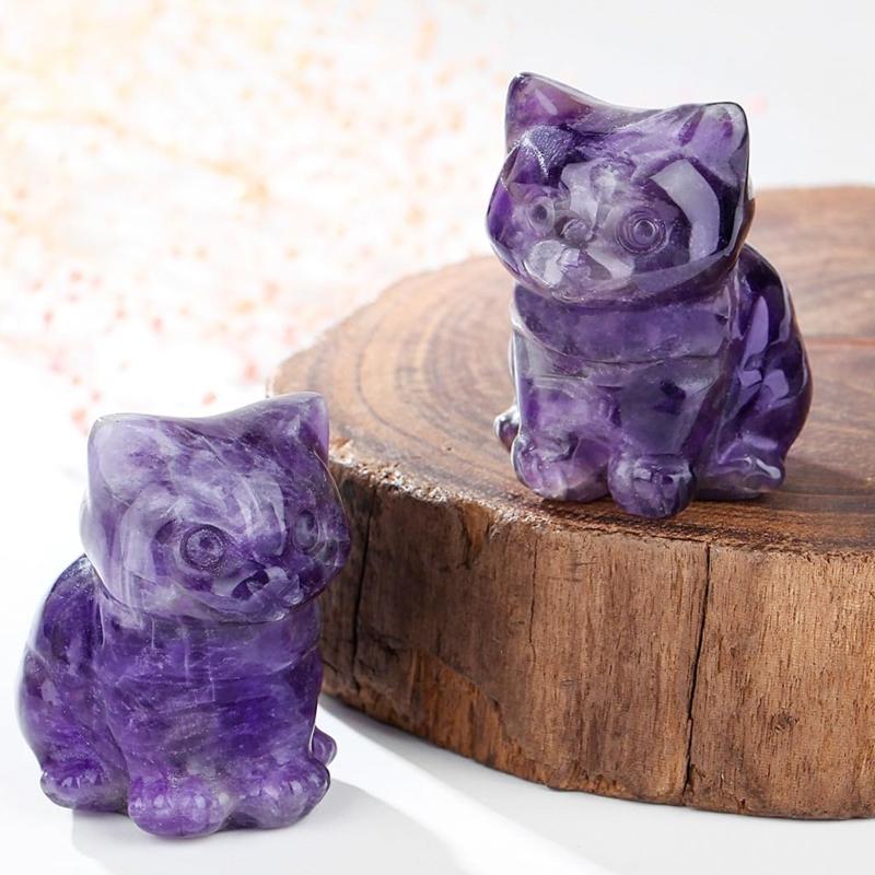 Cats Decors Crystal Cats Figurines Cats Lover Gift Lucky Cats Statue Loss of Cats Sympathy Gift Desktop Decorations