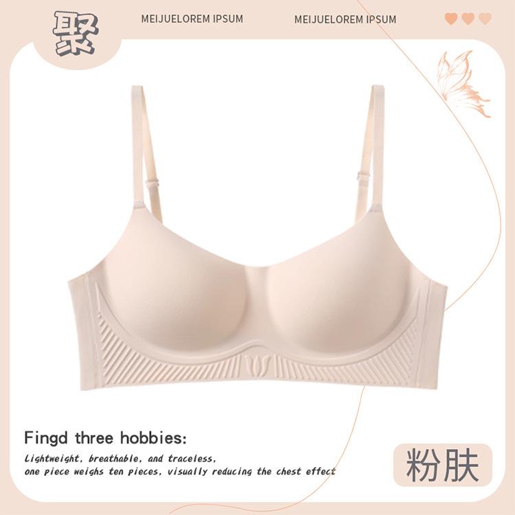 

Beautiful back tube top, seamless, gathered, big halter, jelly soft support, closed breast, no steel ring, thin bra. S 32/70abc fits 37.5-47.5kg