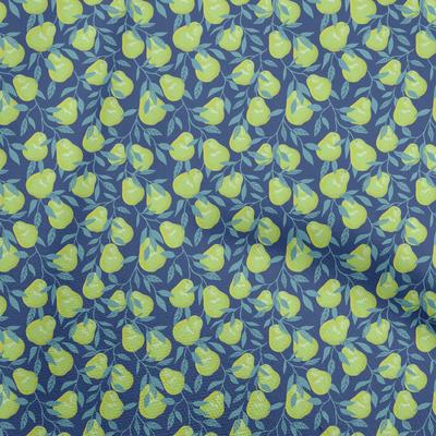 Cotton Flex Green Fabric Pear Diy Clothing Quilting Fabric Print Fabric By Yard 40 Inch