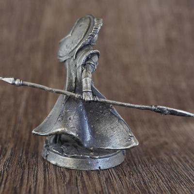 Starożytny Biały Mosiądz Spartan Rzym Rycerz Figurki Miniatury Vintage Żołnierze Model Statuetka Ozdoba na Biurko Prezent