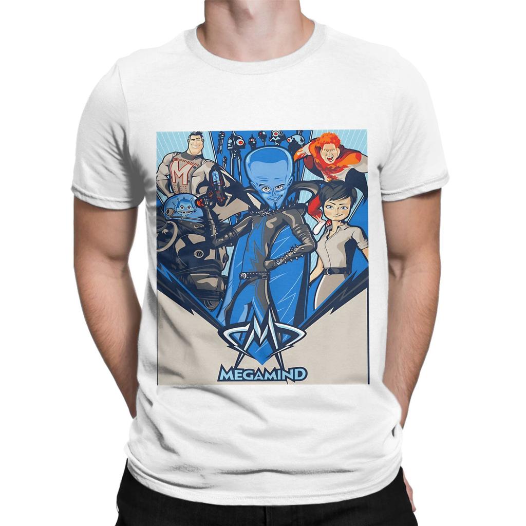Art Megamind Blauw Grappig 100 Katoen T-shirt Megamind Vs The Ddoom Syndicate T-shirts Tops Voor Unisex