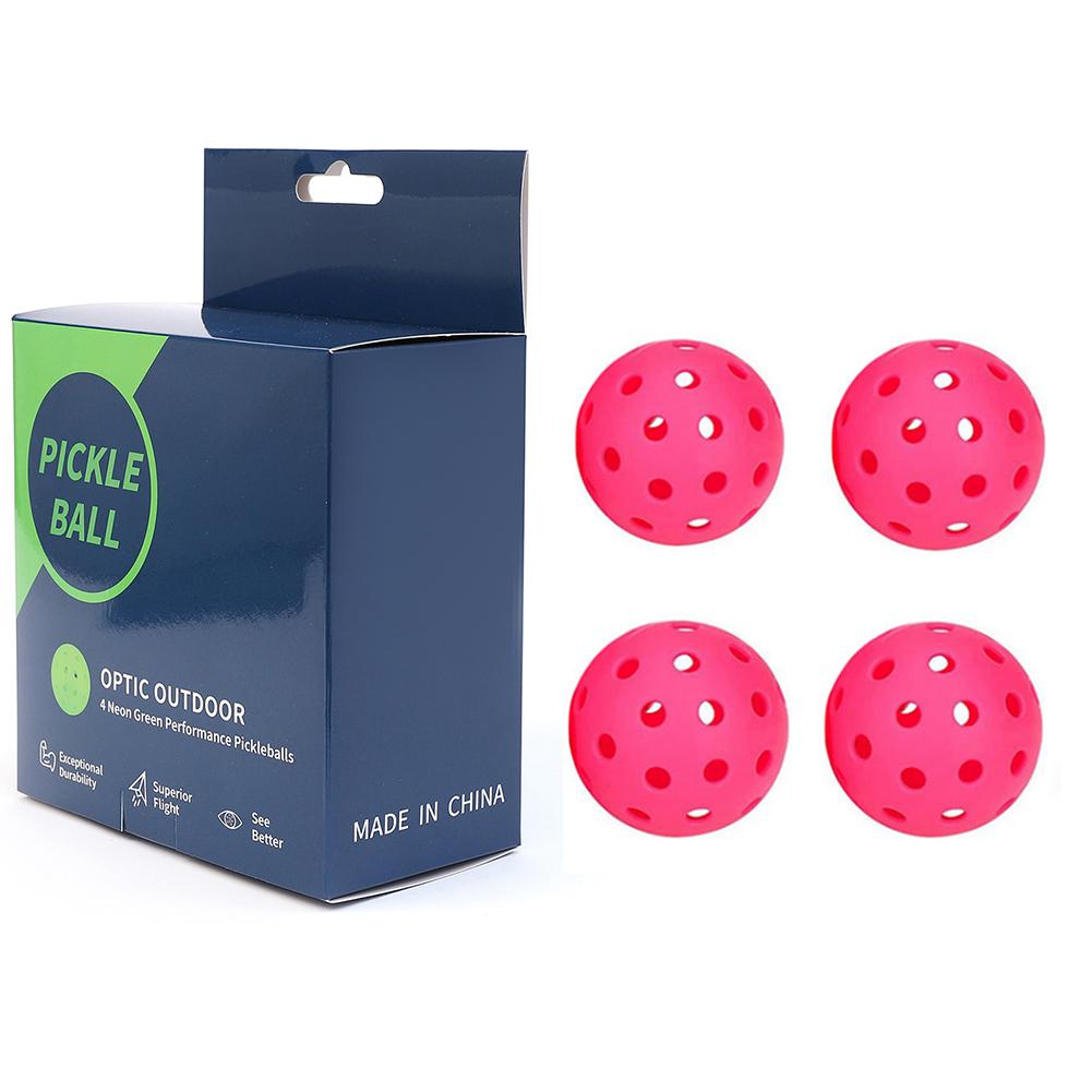 

4 Pack Outdoor Pickleball Balls, 74mm 40 Hole Pickleballs, Balls For Outdoor Pickleball Practice And Match Play рожевий червоний колір