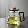 500/800ml Thickened and Heat-resistant Glass Teapot Brewing Tea Set with Wooden Lid Tea Strainer