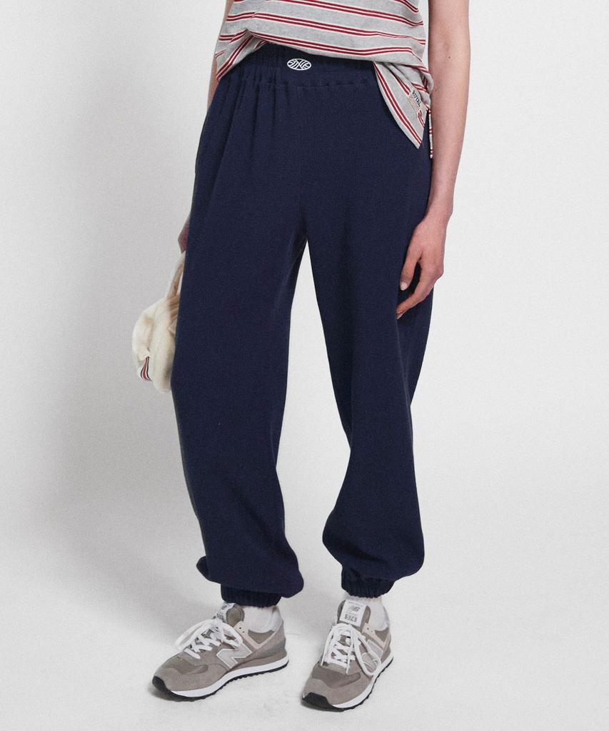 Minasu Track Logo Waffle Jogger Pants_Navy