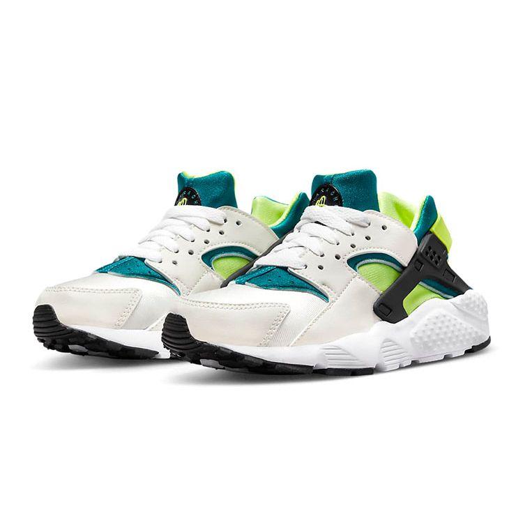 Nike Huarache Run GS Bright Spruce Volt Kids Sneakers Cream Phantom Black 654275-045