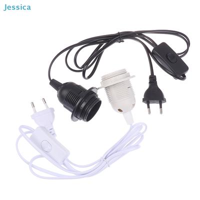 E27 Lamp Holder Power Cord with Switch - Black/White Plug-in Light Socket Cable for DIY Lighting Projects
