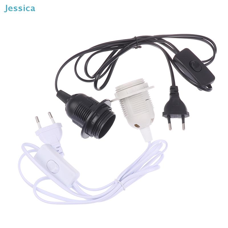 E27 Lamp Holder Power Cord With Switch - Blackwhite Plug-In Light Socket Cable For Diy Lighting Projects