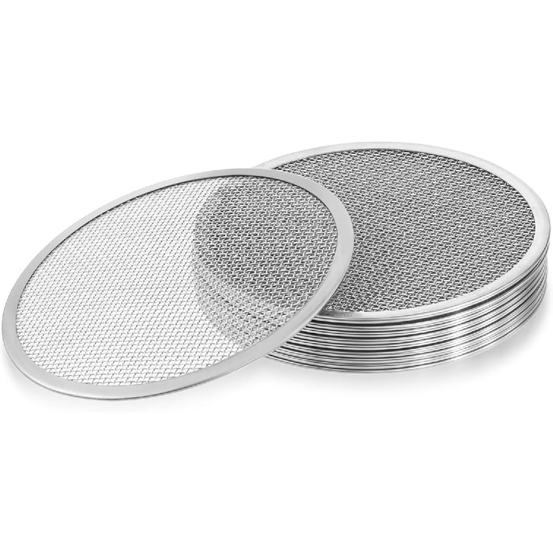 10 Pack Stainless Steel Screen Filter Strainer Lid for 86mm Wide Mouth Mason Jar, Sprouting Lids, Mason Jar Sprouting Lids, Regular Mouth Mesh Bean