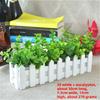Artificial Flower Set: Wooden Fence & Small Potted Plants for Home Decoration