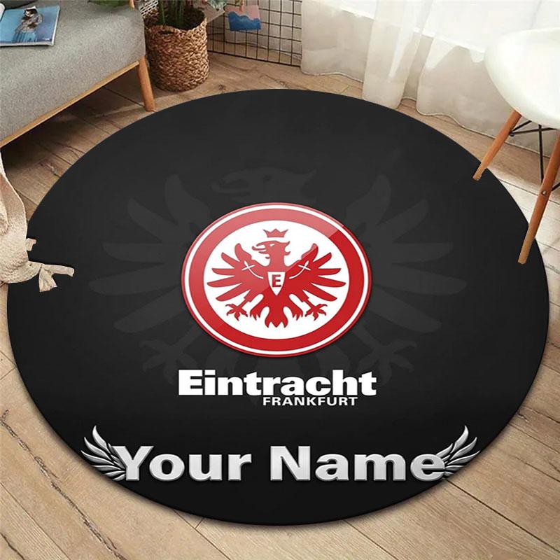 Eintracht Frankfurt Custom Name Round Area Rug,Carpet Rug for Living Room Bedroom Sofa Playroom Decor,Non-slip Floor Mat