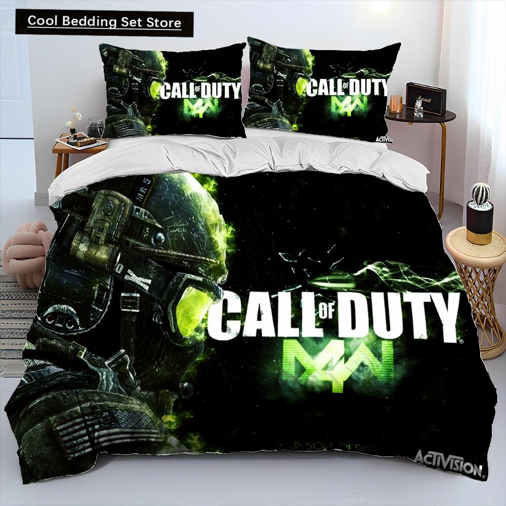 3D-Druck Spiel Call of Duty Bettdecke Bettwäscheset, Bettbezug Bettset Steppdecke Kissenbezug, King Queen Size Bettwäscheset Kinder