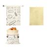 Cotton Beeswax Bread Bags Lock Closure Removable Inner Bag Sourdough Bread Bag Bread Pattern 43x33 Bread Storage Bag for Baking