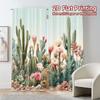 2pcs, 2D FLAT PRINTING Curtains (Without Rod) Cactus Garden Modern Curtain Fabric Prints Light Filtering Curtains Decorations
