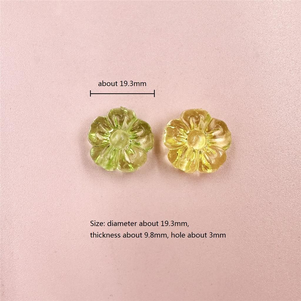 19.3mm Handmade Material DIY Fashion Acrylic Crystal Earrings Transparent Accessories Plum Blossom 10Pcs Loose Beads Bracelet Accessories