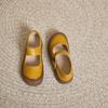 Rindleder erste Schicht Retro Mary Jane Schuhe Damenschuhe 2025 Koreanische Version Klettverschluss flache Freizeitschuhe echtes Leder Mutterschuhe