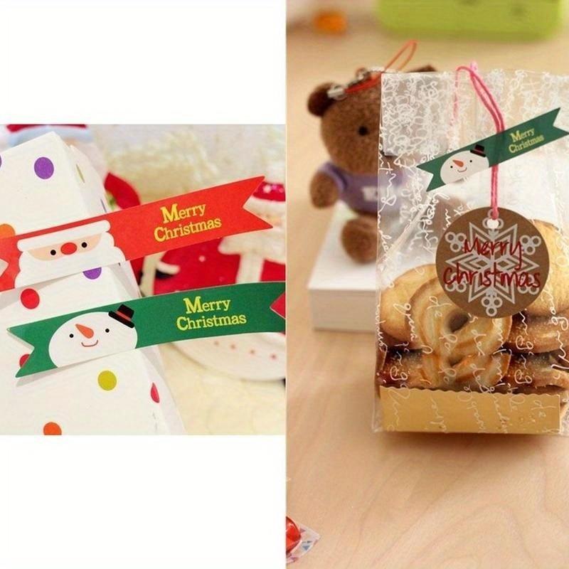 10pcs/set Cute Merry Christmas Santa Claus Snowman Seal Sticker Party Baking Package Paper Tags Labels Xmas Gift