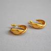 Nischen Design Einfach Messingbeschichtet 18K Gold Wickelkreis Kaltes Temperament Vielseitig Creolen Ohrstecker