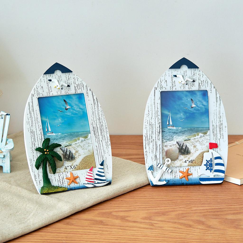 Mediterranean Style Seagull Picture Frame Handicrafts Desktop Decorations Bookshelf Photos Children's Room Home Decoration Gifts