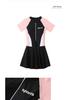 2025 Women's Slim One-Piece Swimsuit: New Skirted Style, Quick-Dry, Conservative, Ideal for Vacations and Hot Springs