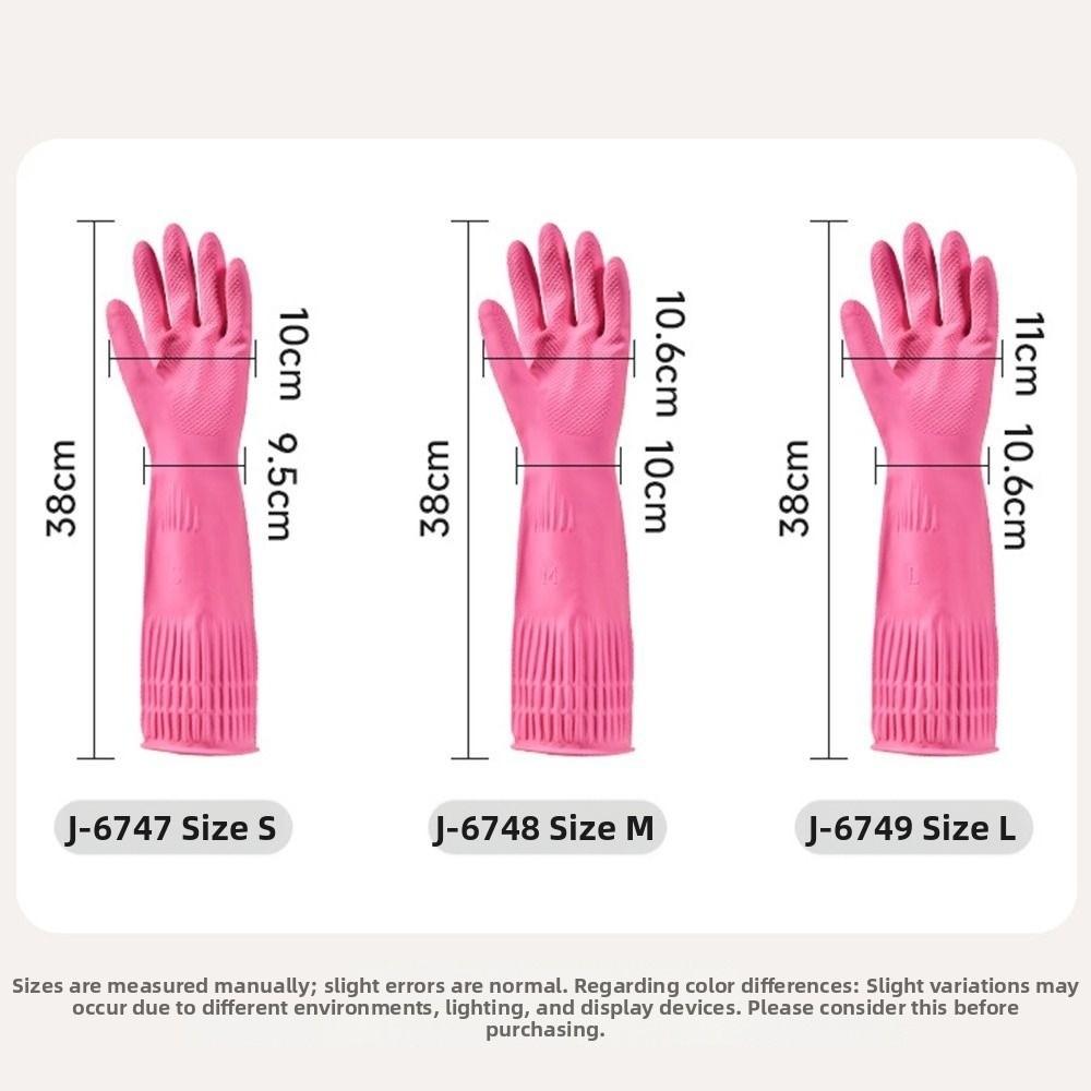 Pink Dishwashing Gloves Thickened Kitchen Gloves Durable Cleaning Gloves  Household Cleaning