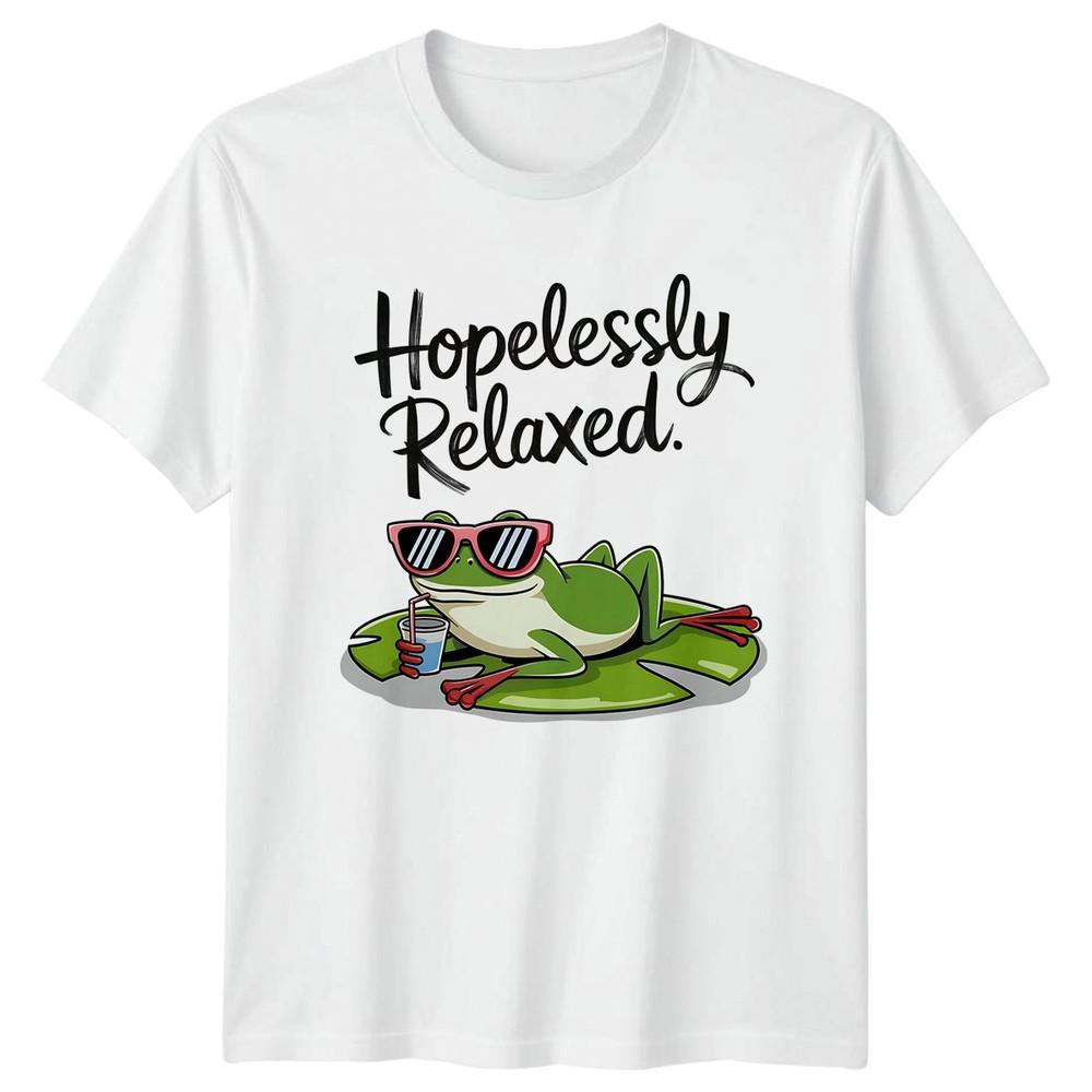 Hopelessly Relaxed TShirt Frog Relaxation Humor Birthday Gift For Him And Her S