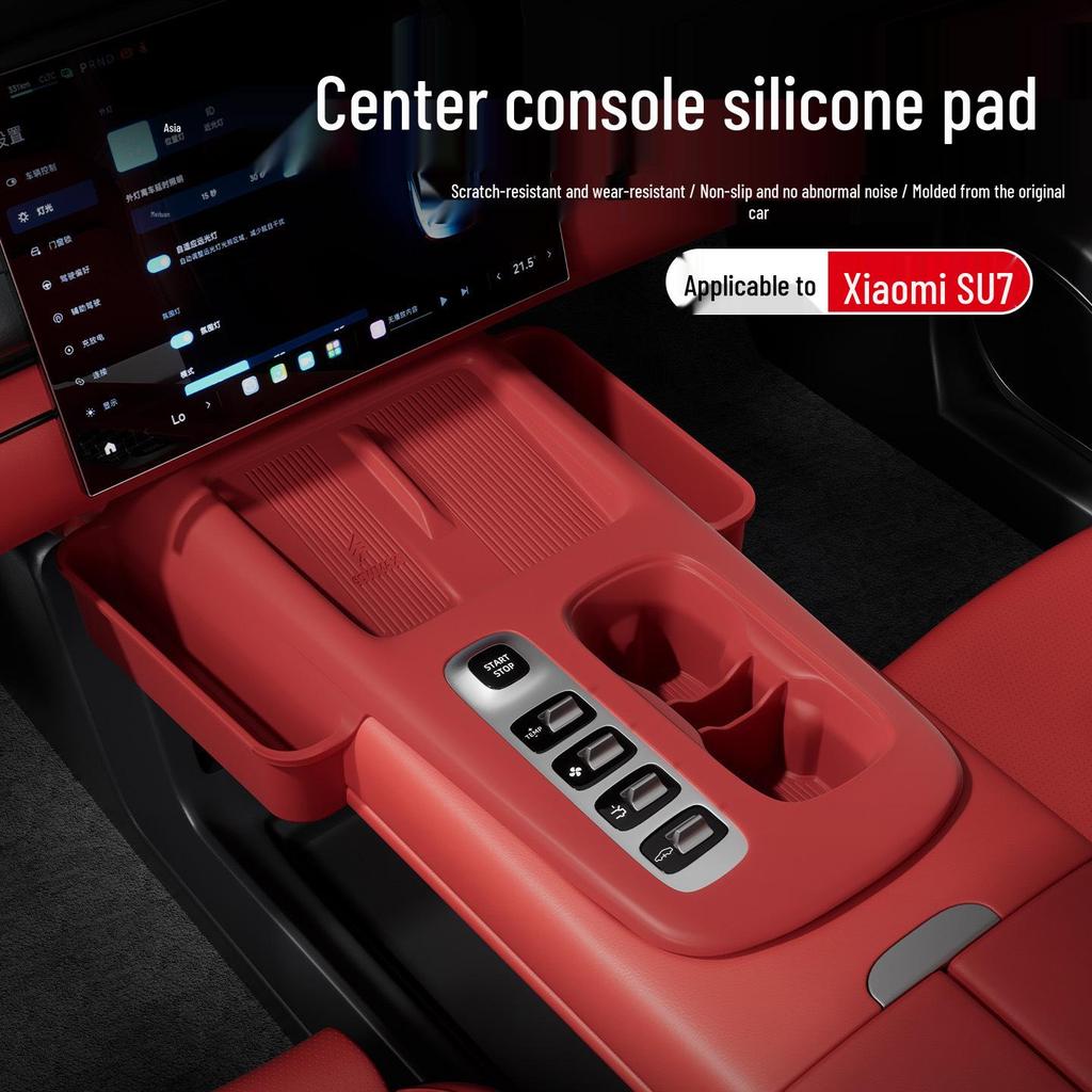 SU7 Center Console Silicone Storage Mat: Fits 25 Models, Multi-functional Full Coverage Car Accessory