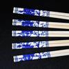 ZISIZ Blue and White Porcelain Disposable Bamboo Chopsticks