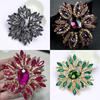 Vintage Geometric Alloy Crystal Brooch For Women Fashion Accessory