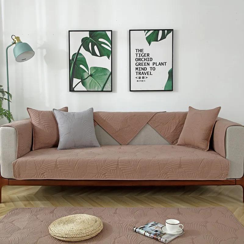 Washed Cotton Sofa Covers Universal for All Seasons Couch Mat Anti-slip Couch Protector Slipcover Removable Home Sofa Cushion