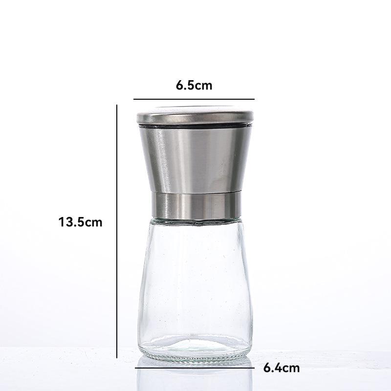 Creative Stainless Steel Spice Grinder - Adjustable Coarseness, Manual Glass Black Pepper Mill