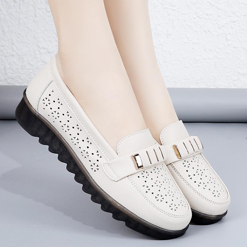 Girls Flat Shoes Womens Flat Shoes 2025 Spring Summer Shoes Women High Heels Leather Casual Women Casual Loafers